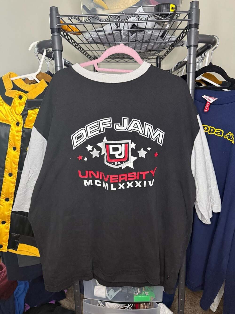 Def Jam University 1984 Graphic Baseball T-Shirt Black/Grey